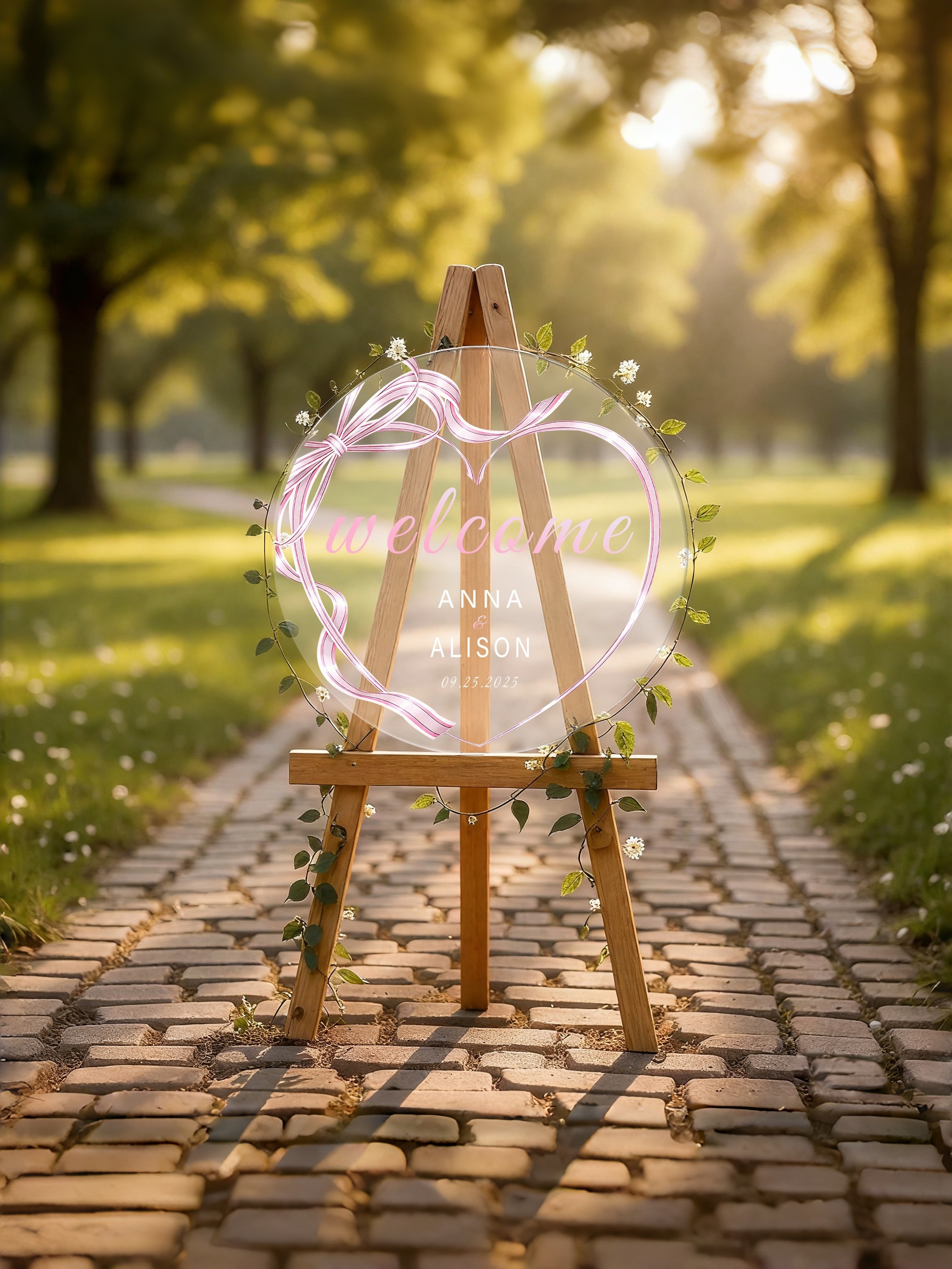 Custom Round Acrylic Wedding Welcome Sign